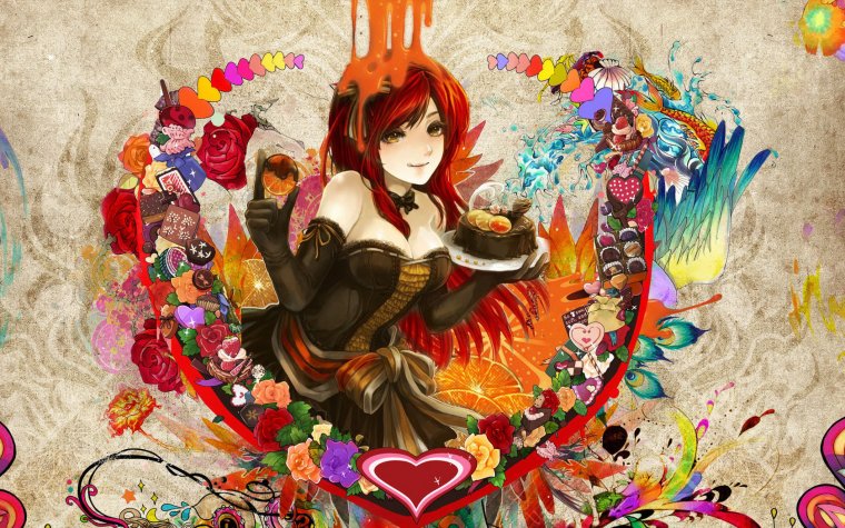 Красочный фон в стиле аниме