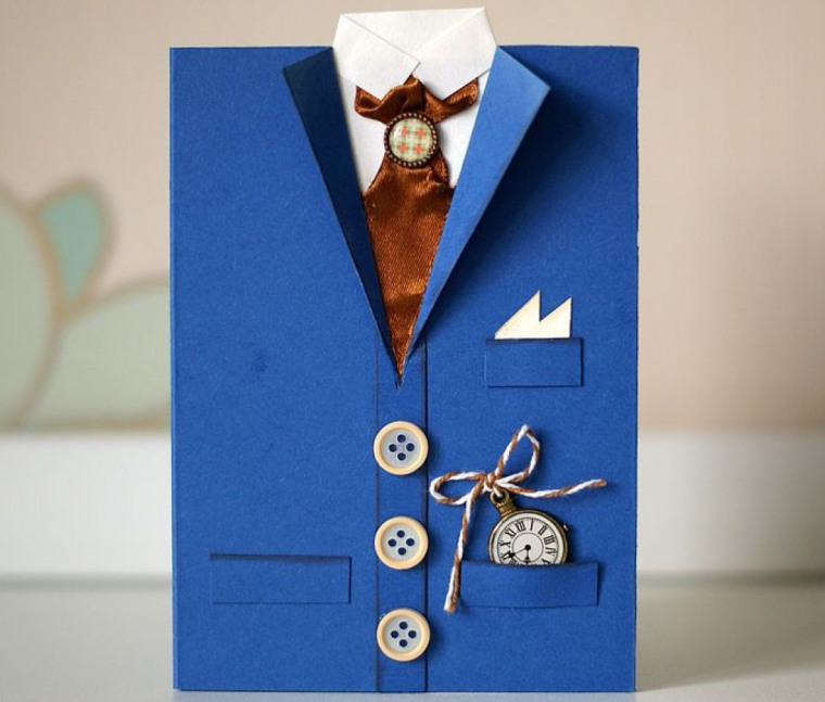 Открытка рубашка с карманом