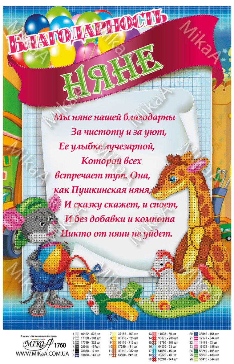 Благодарность нянечке