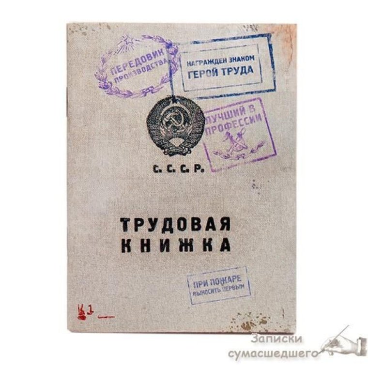 Шуточная Трудовая книжка