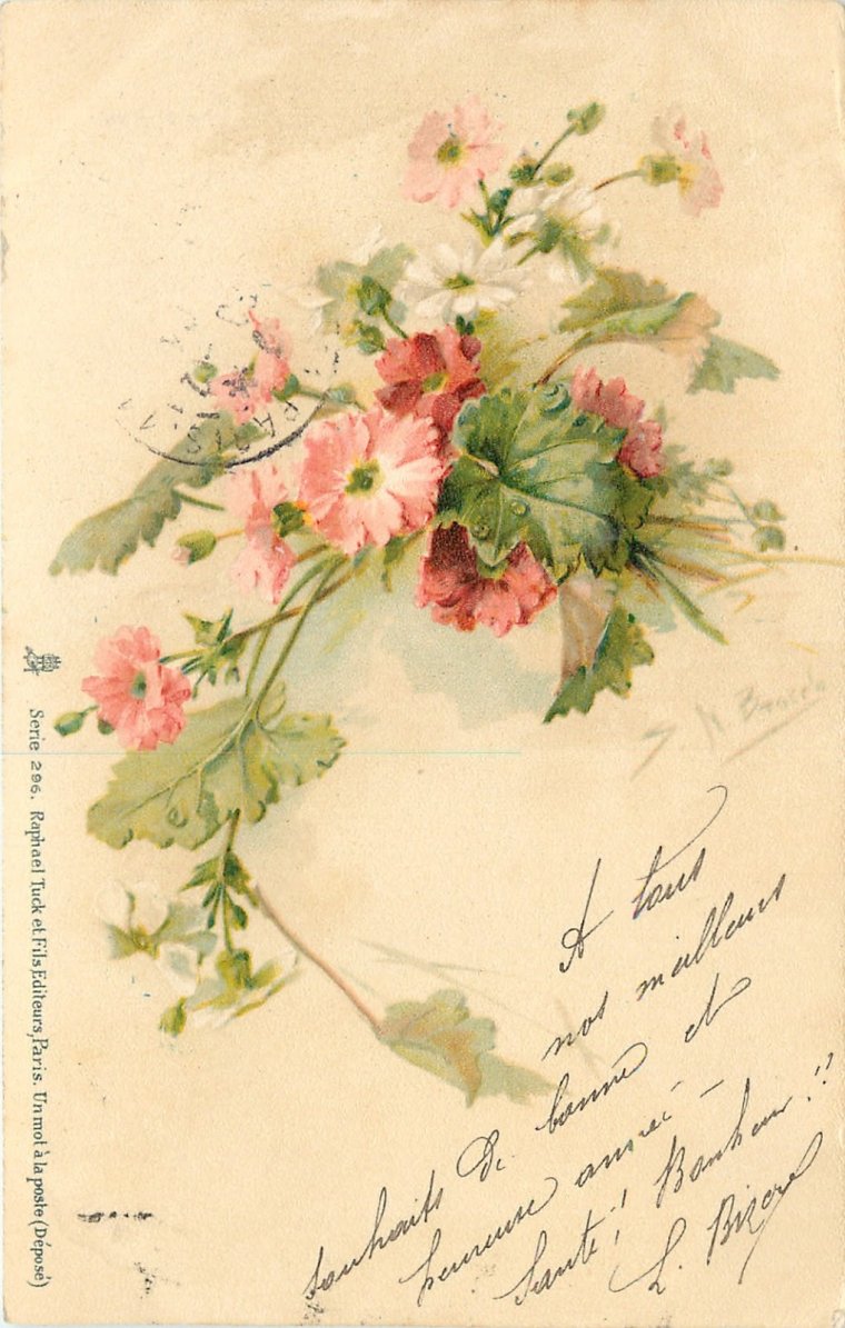 Винтажные открытки с цветами