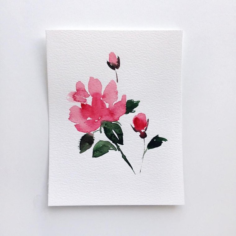 Акварельные открытки простые