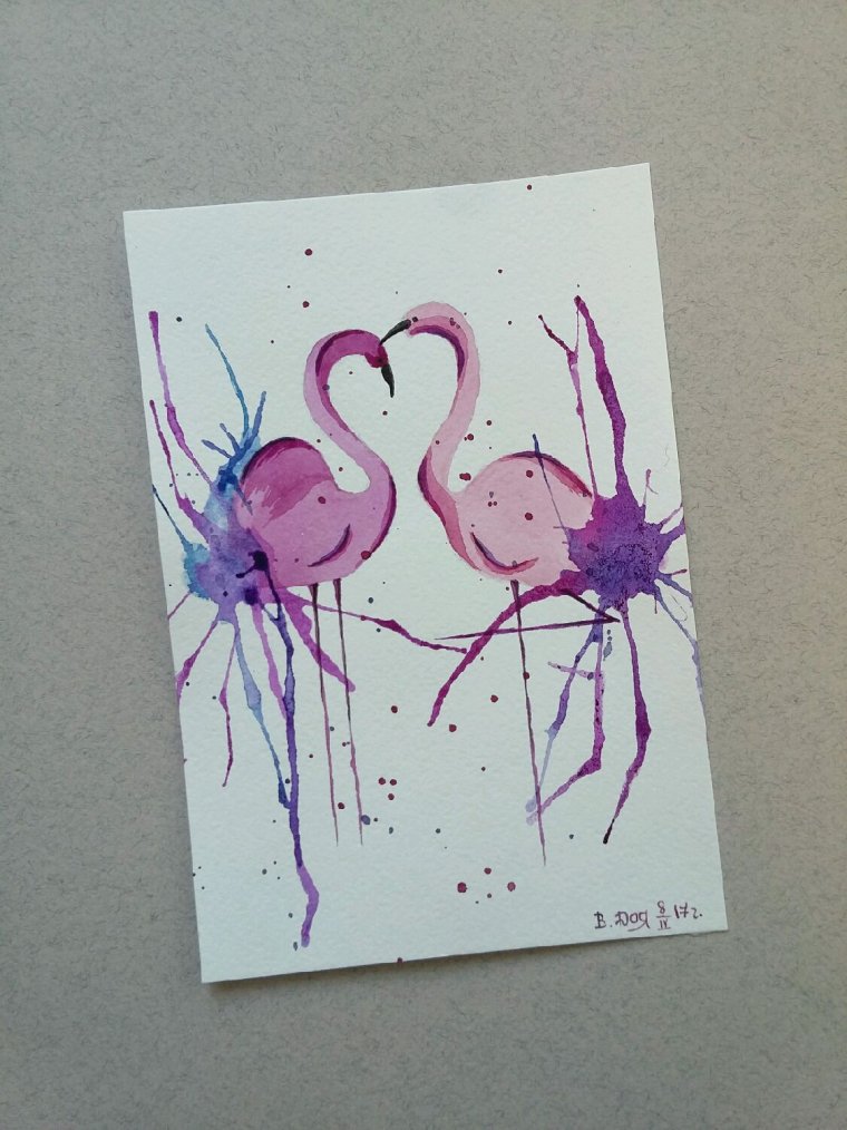 Легкая открытка акварелью