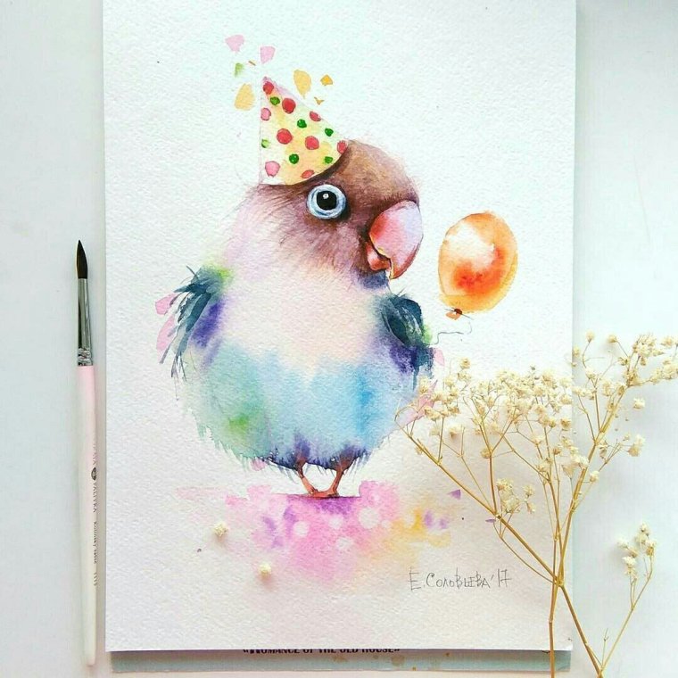 Открытки с акварельными рисунками