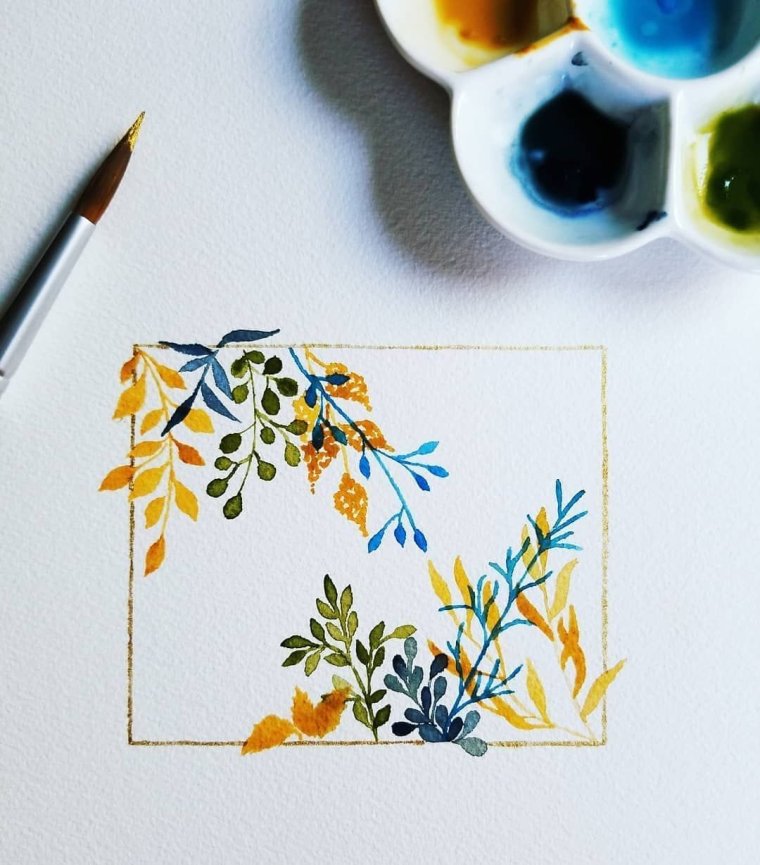 Украшение конвертов акварелью