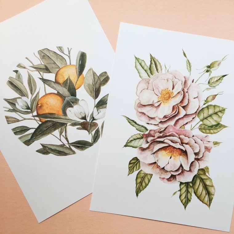 Акварельные открытки