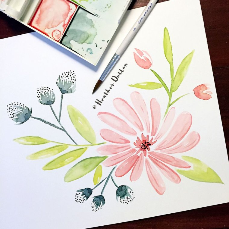 Открытки акварелью Summer