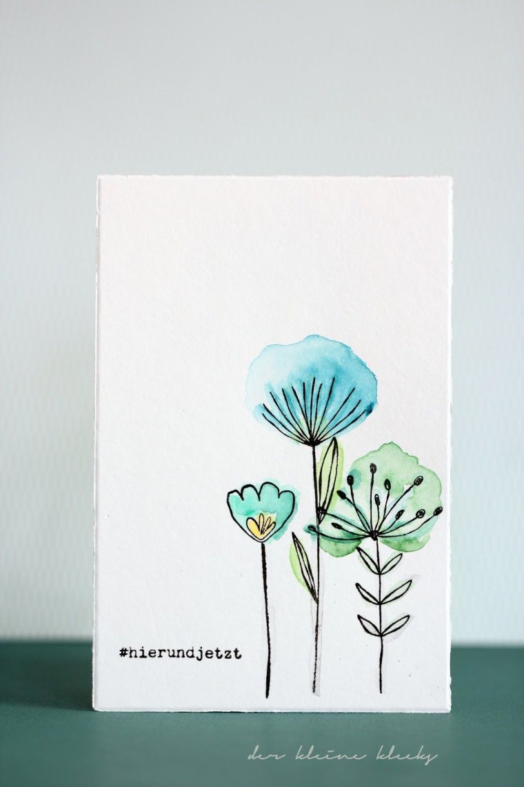 Акварельные открытки простые