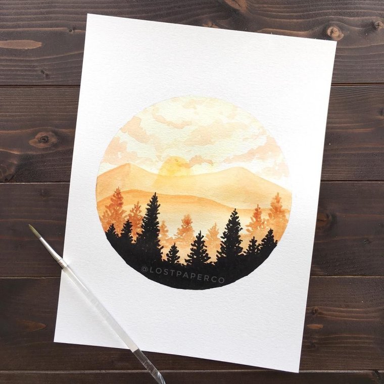 Акварельные открытки простые