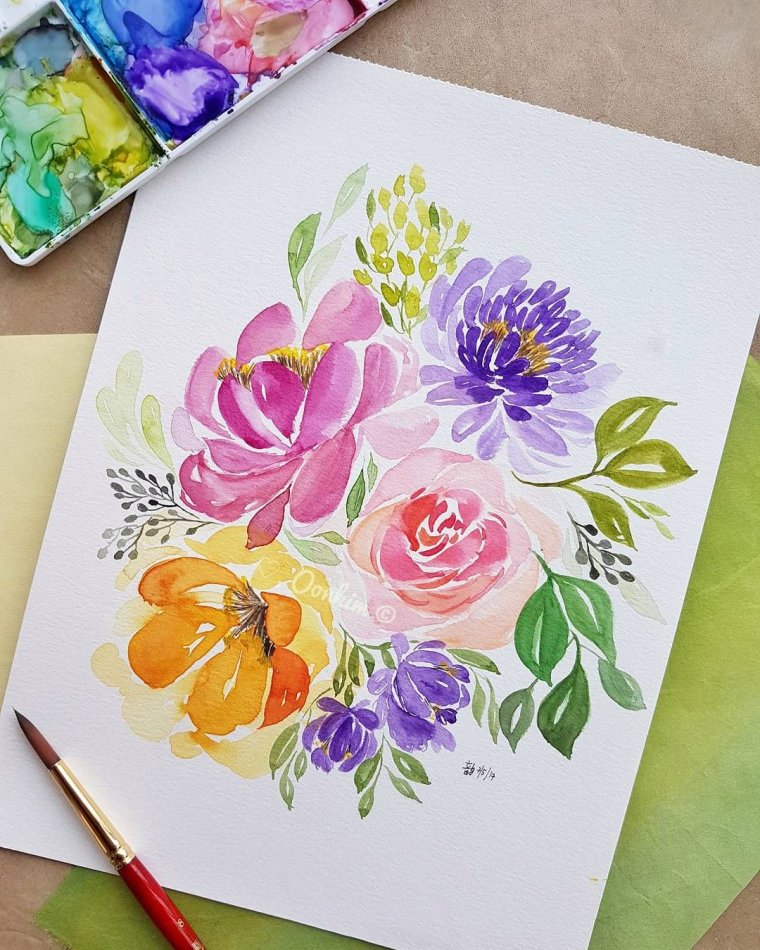 Открытки акварельными карандашами