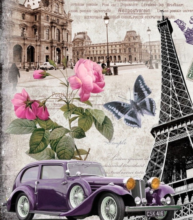 Париж для декупажа