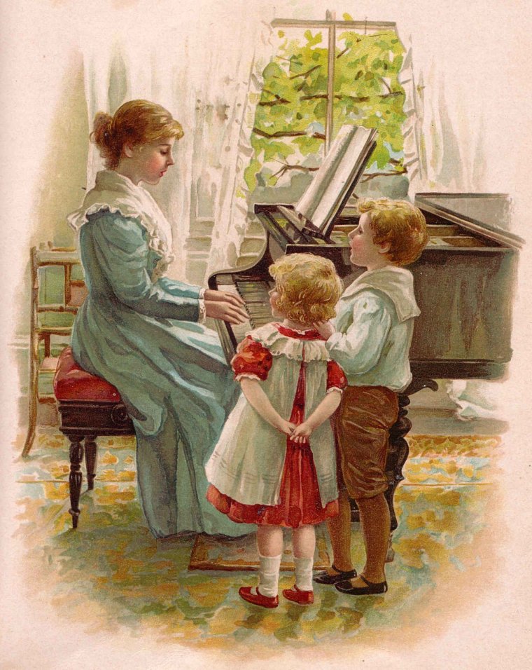 Старинные открытки с детьми школа