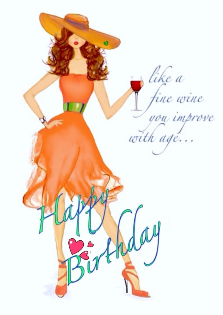 Фэшн открытка с днем рождения