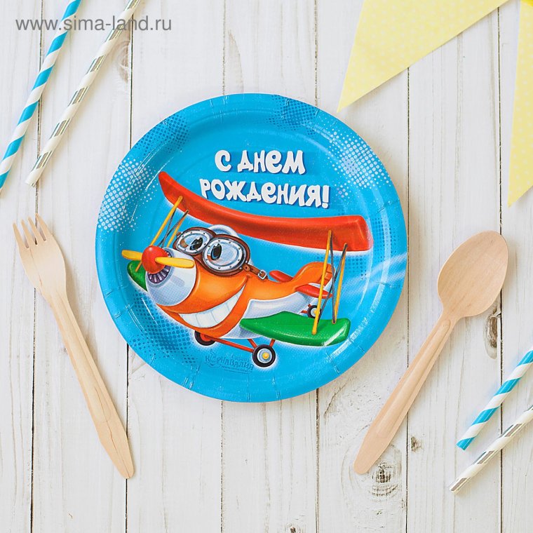 Одноразовая посуда с самолетиками