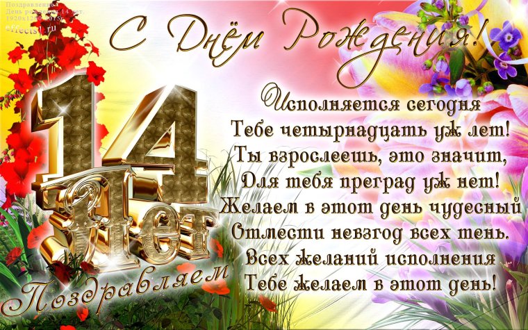 С днём рождения 14 лет