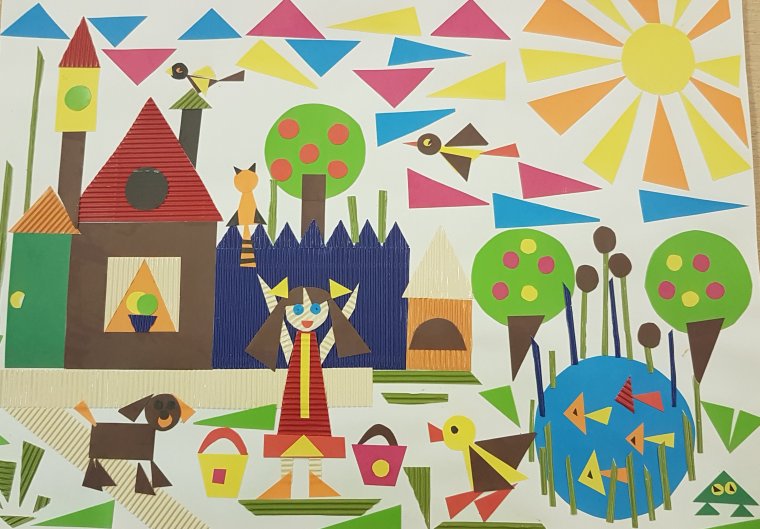 Аппликация из геометрических фигур