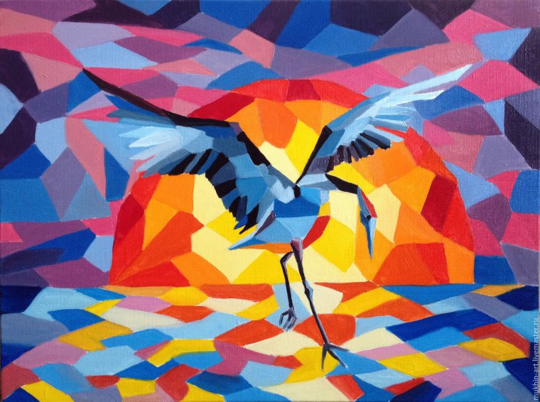 Аппликация из геометрических фигур самолет