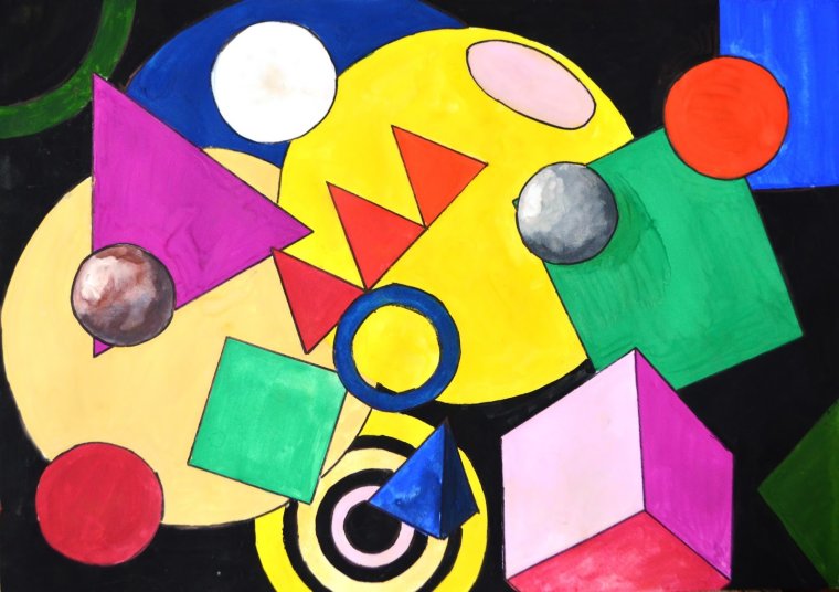 Композиция из геометрических фигур для детей