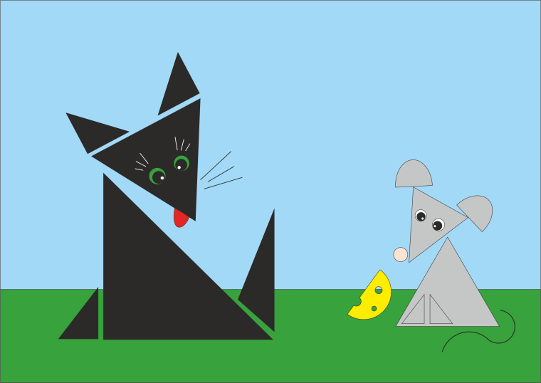 Аппликация из геометрических фигур для детей