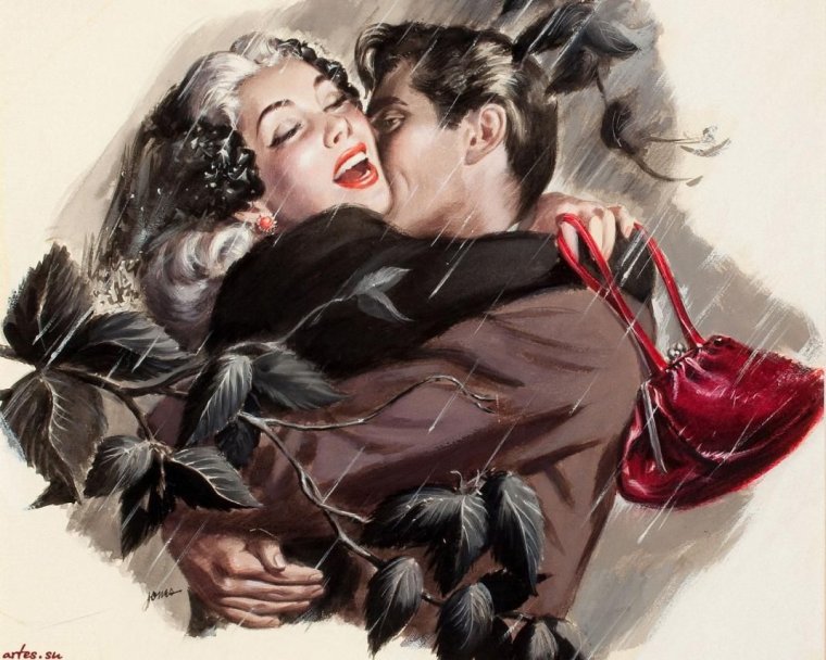 Романтические иллюстрации ретро