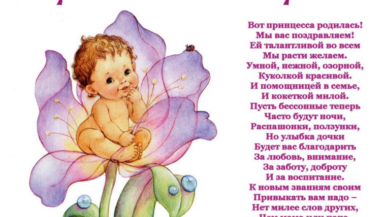 Открытка с рождением Дочки