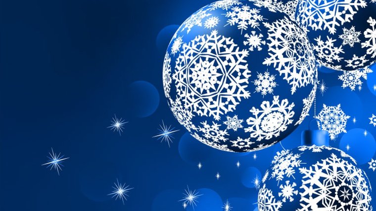 Новый год шары, снежинки, звезды