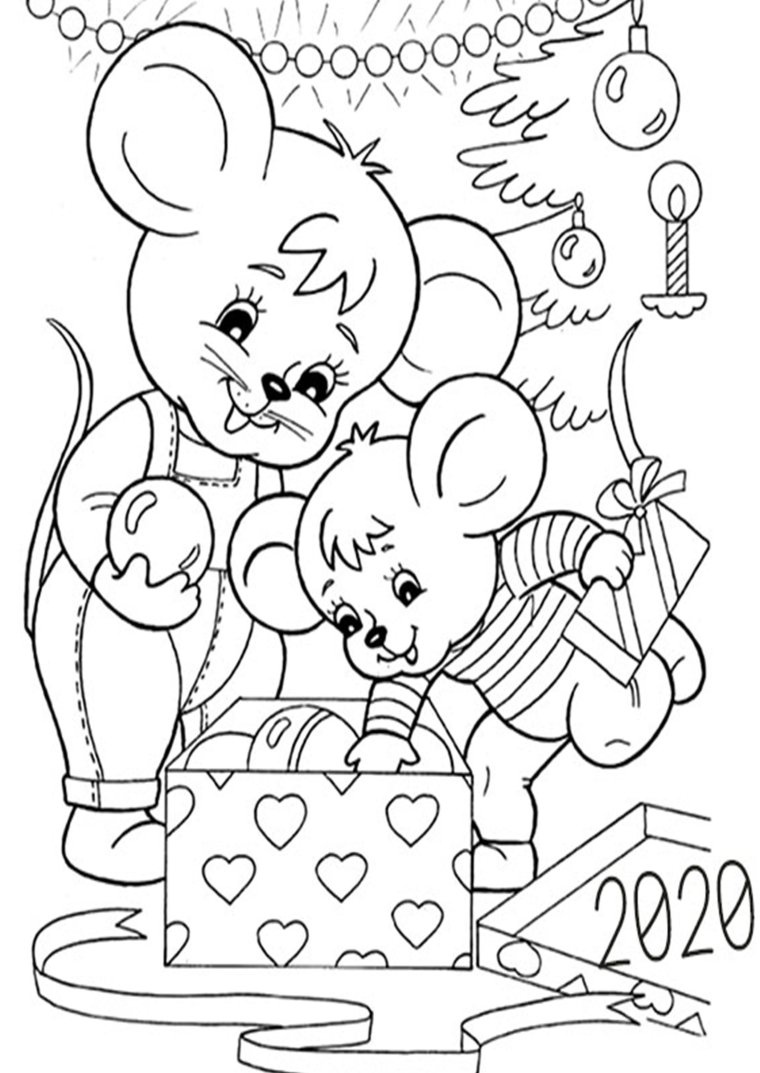 Раскраски Деда Мороза и Снегурочки