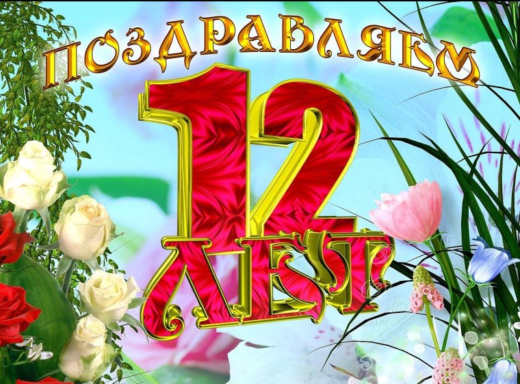 С днём рождения 12 лет девочке