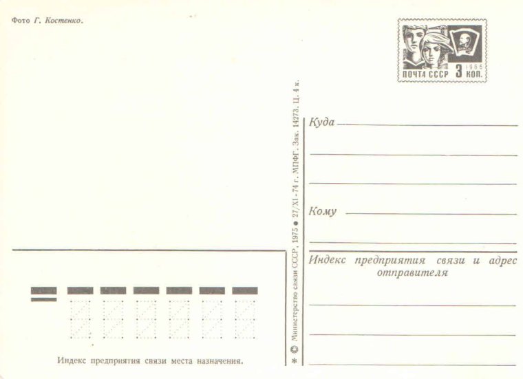 Почтовая Новогодняя открытка Обратная сторона