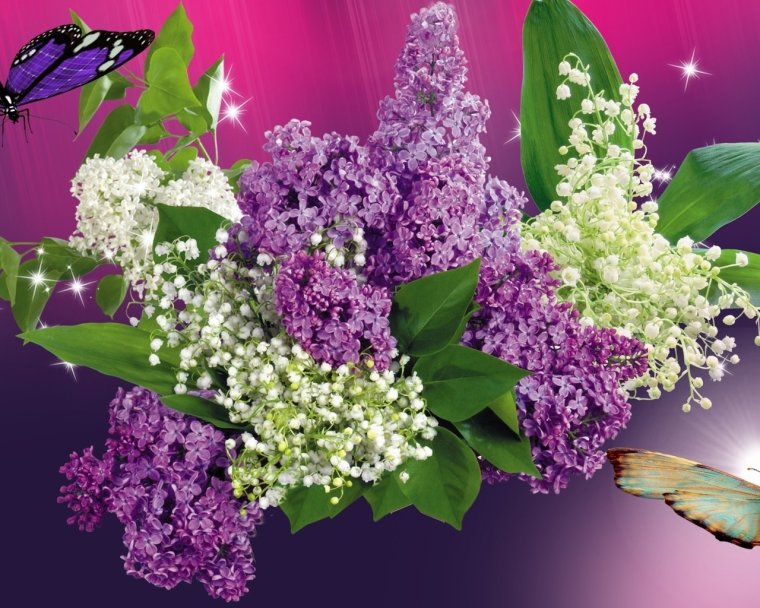 Весна, сирень, Ландыши