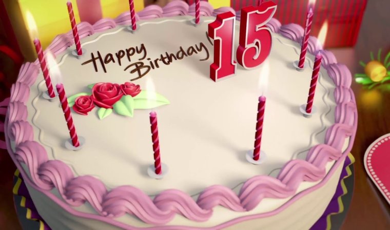 Фон 15 лет с днем рождения