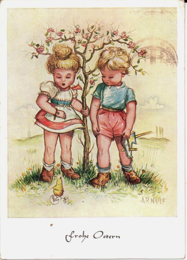 Открытки с немецкой Пасхой