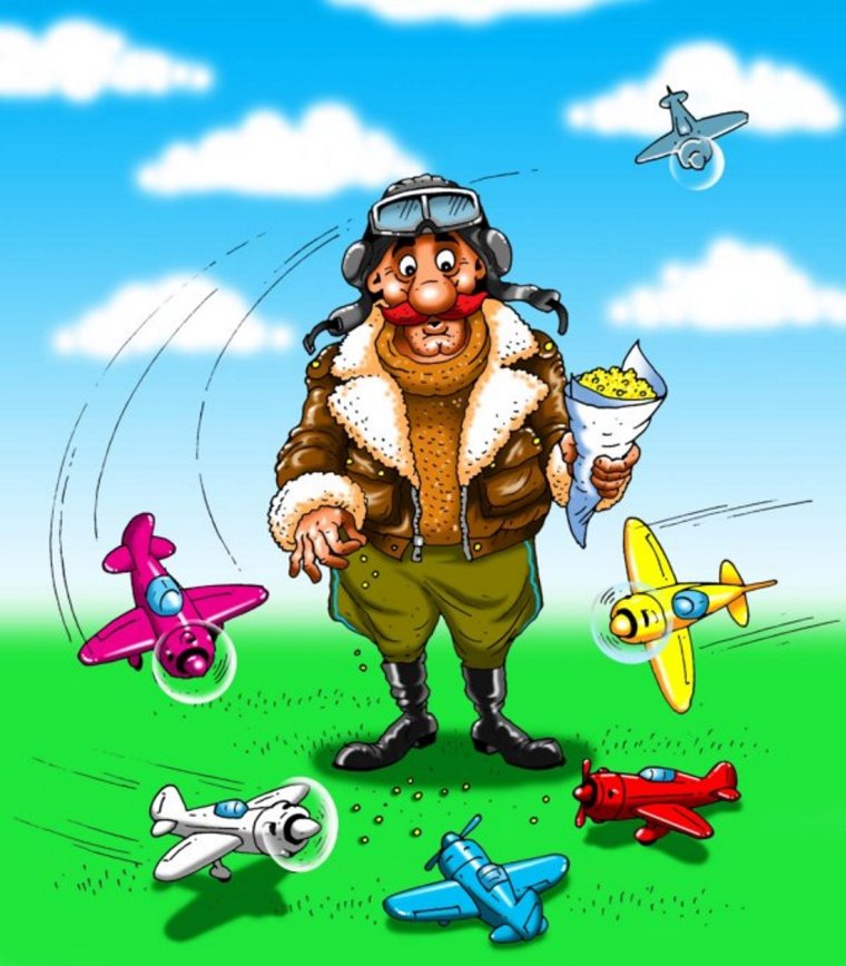 Истребители в голубом небе