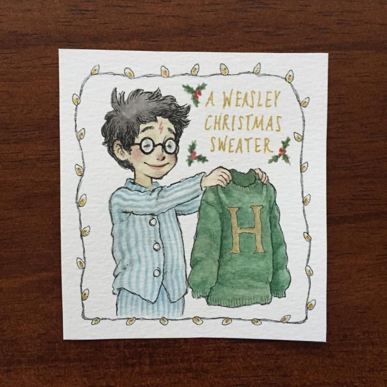 Новогодние открытки в стиле Гарри Поттера