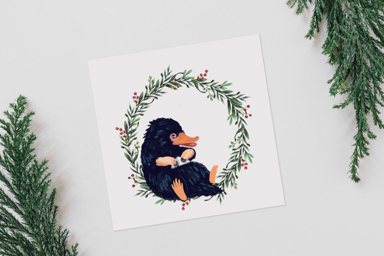 Новогодние открытки в стиле Гарри Поттера