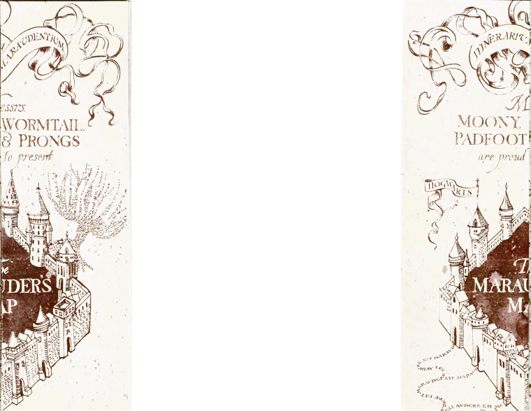 Карта мародеров Гарри Поттер черно белая