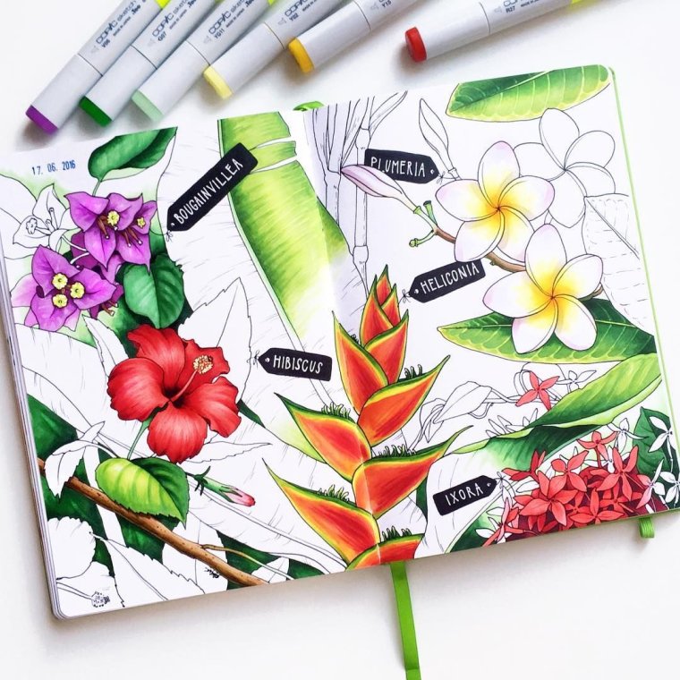 Тортик скетч маркерами