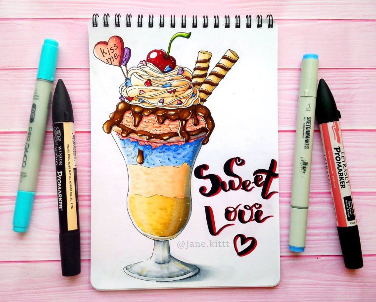 Открытки скетч маркерами