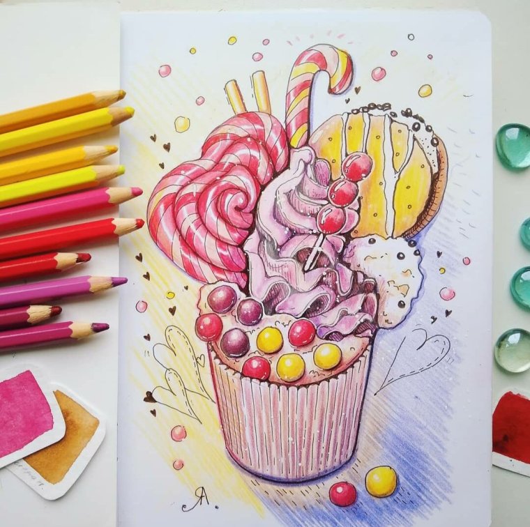 Рисование цветов маркерами