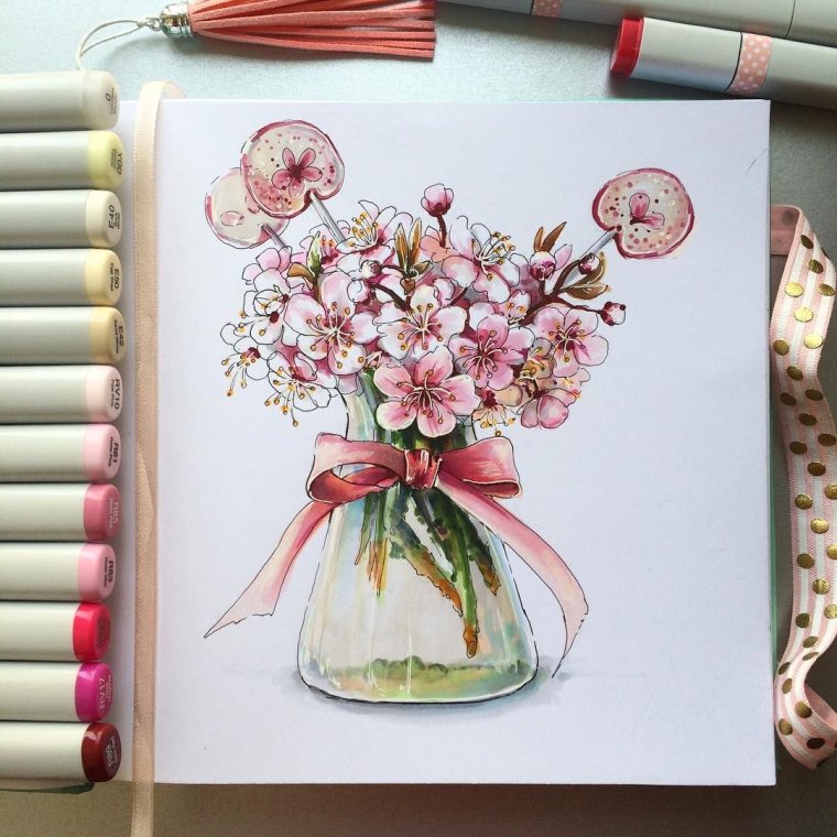 Рисунки акварелью в скетчбуке