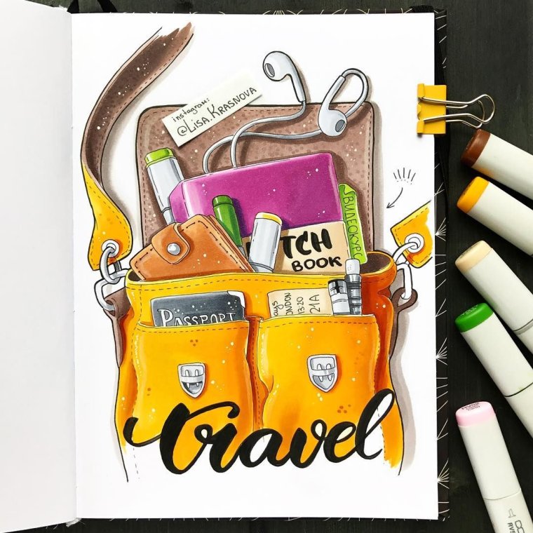 Цветы маркерами для скетчинга