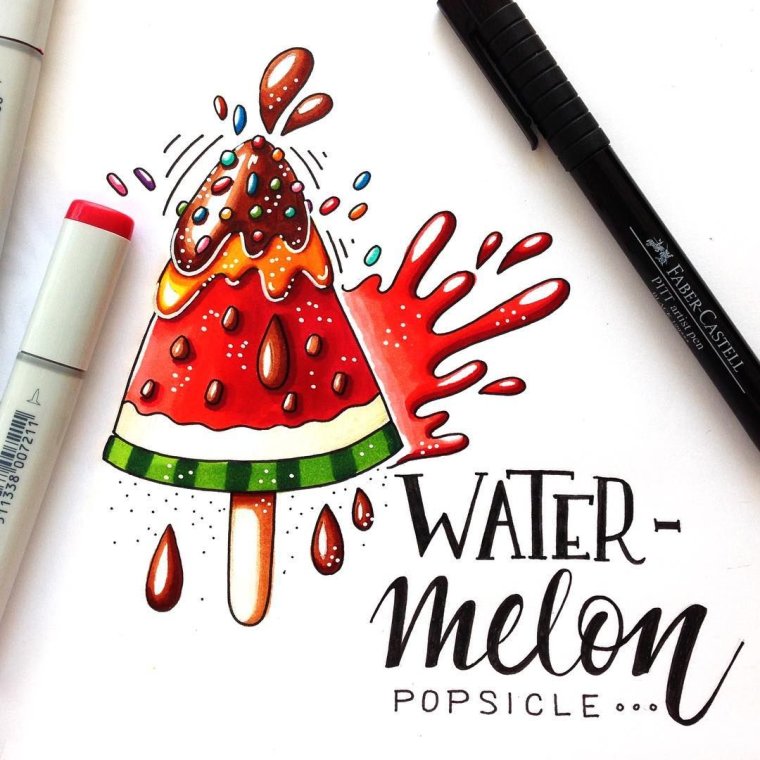 Еда маркерами Лиза Краснова