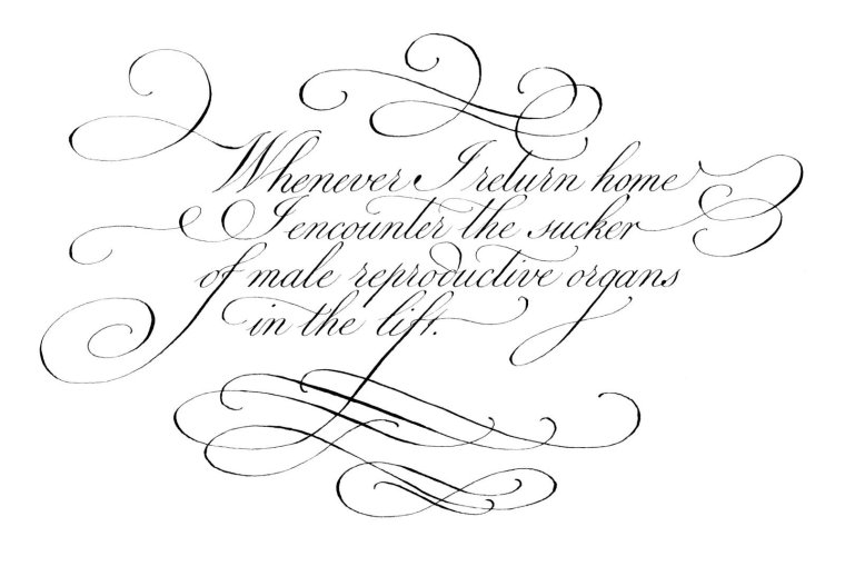 Поздравление каллиграфическим почерком