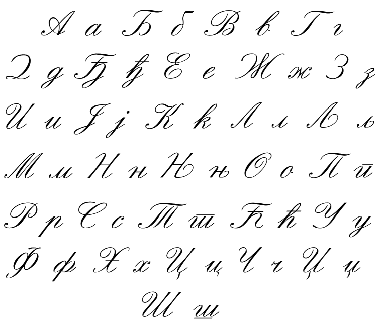 Буквы прописные красивые русские