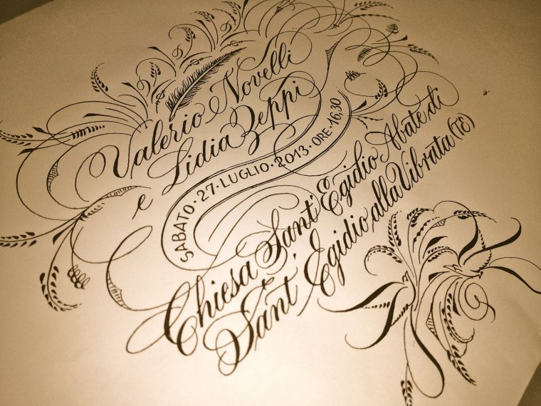 Надписи каллиграфическим почерком