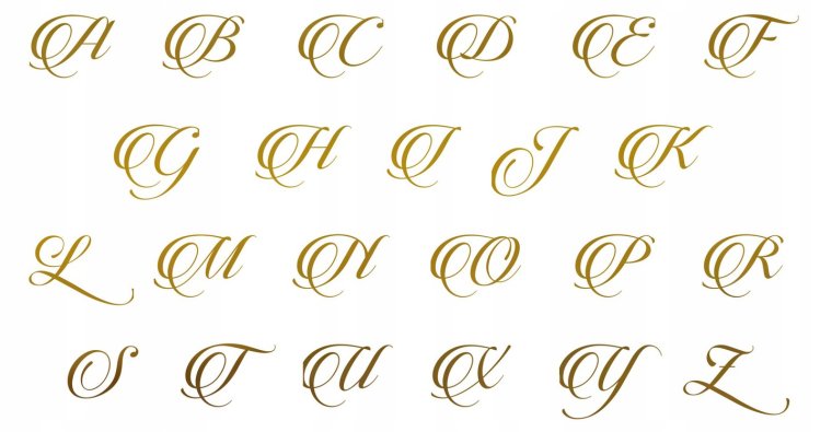 Каллиграфические буквы на прозрачном фоне