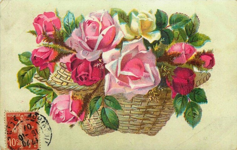 Винтажные открытки с цветами