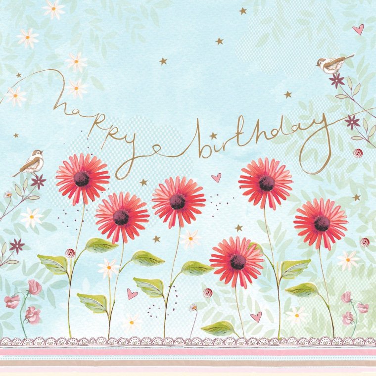 Лаконичная открытка с днем рождения