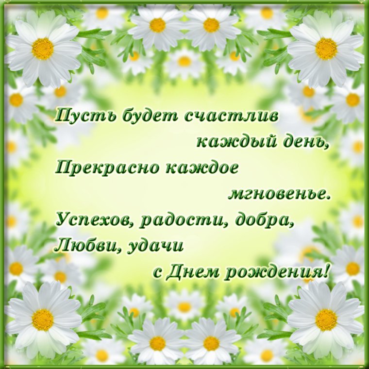 Открытки с днём рождения с ромашками