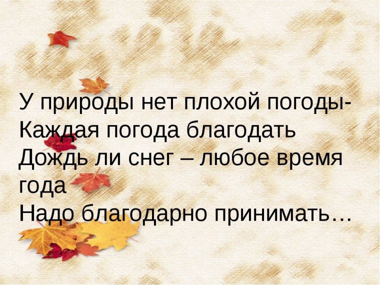 У природы нет плохой погоды стихи